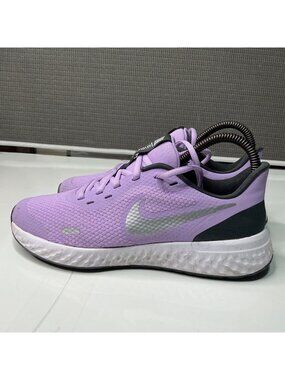 Nike Revolution 5 Girls Running Shoes Lavender White Size 6.5Y Lightweight hjhhb